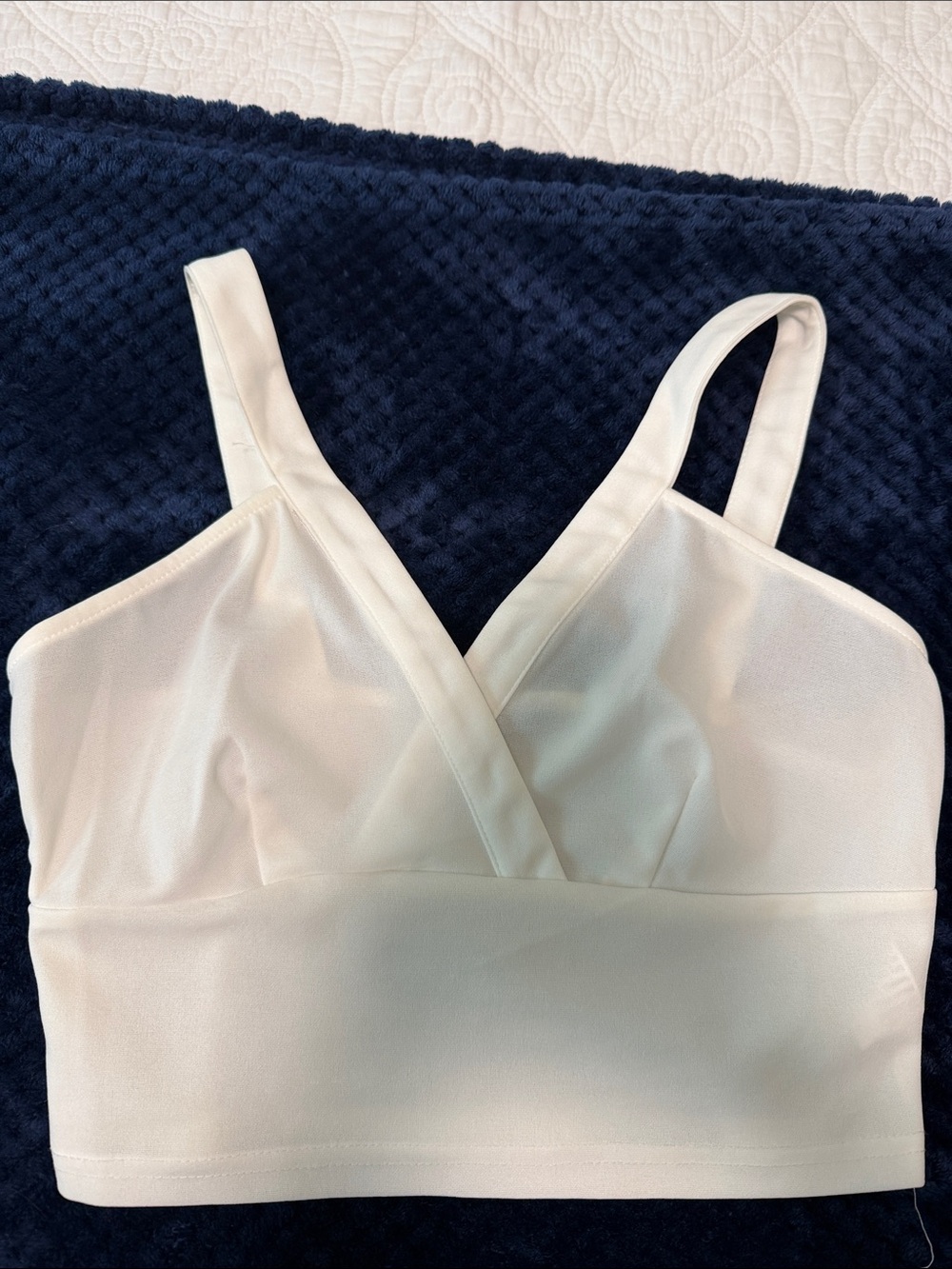 SHEIN White Crossover Bralette Crop Top